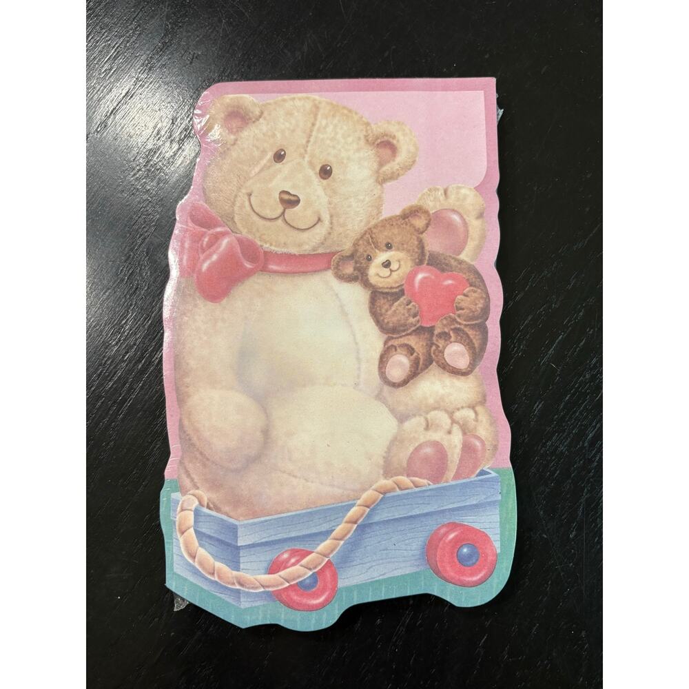 90s Avon Teddy Bear Wagon Magnetic Fridge Notepad 7.5x5" cottage unopened - Picture 3 of 8